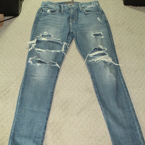 Joe's Jeans Women's 29 Slim Fit Destroyed Denim Lined Blue Jeans - Picture 1 of 9